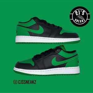 Air Jordan Retro 1 Low ‘Black Lucky Green’ Size 4.5 Grade School DS!